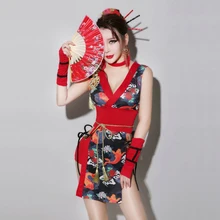 Традиционное японское кимоно платье юката женский Гейша костюм хаори obi традиционные японские кимоно косплей одежда