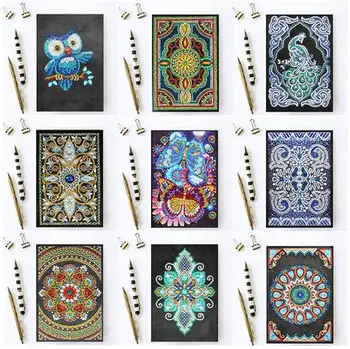 

Diy Diamond Painting 60 Pages A5 Notebook Journal Embroidery Abstract Round Special Shaped Christmas School Diary Book