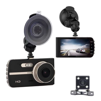 

1080P Dash Cam 4 inch Driving Recorder LCD Sn Dual Cameras HD Impact Sensing