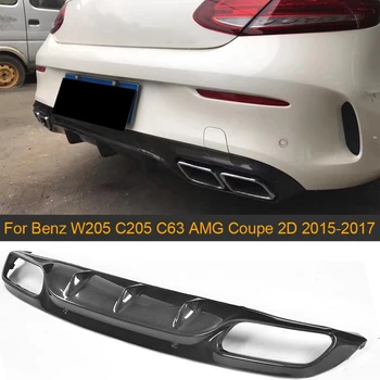 

Car Rear Bumper Lip Spoiler Diffuser for Mercedes Benz W205 C205 C63 AMG Coupe Convertible 2D 15-17 Carbon Fiber Rear Diffuser