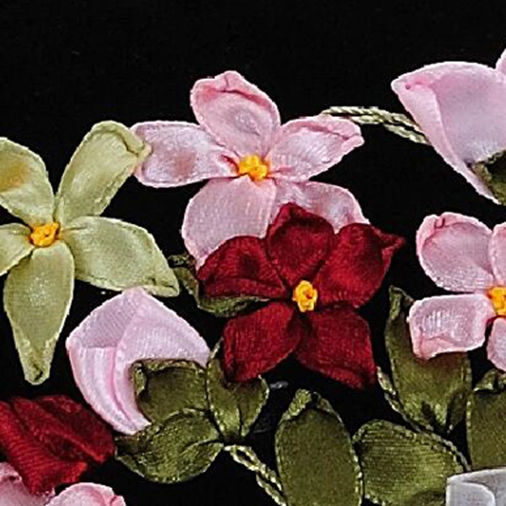 Latch Hook Kits for Kids Beginners, Ribbon Embroidery Starter Kits with Flower Pattern for Pillow Cover, Pillowcase, 45 x 45cm