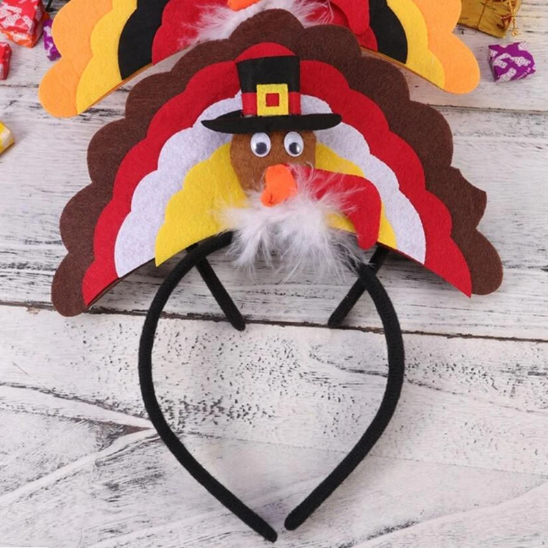Children Hair Accessories For Girls Clips Thanksgiving Decoration Turkey Headband Costume Headband Party Accessory