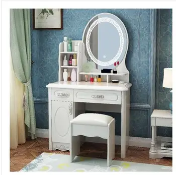 

Dresser dressing table double drawer bedroom multifunctional mini dressing table with stool and lock