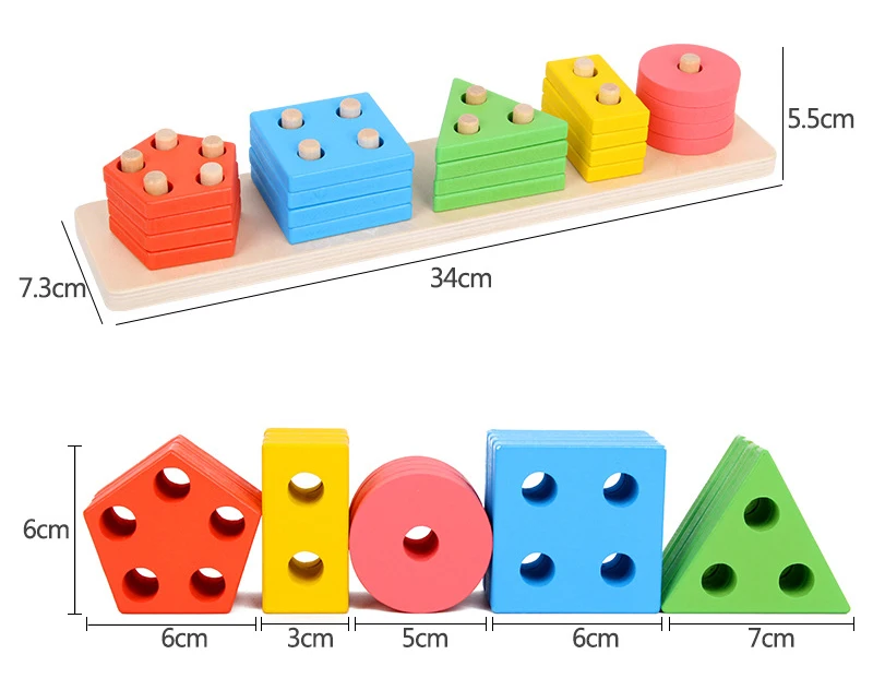 Обучающие игрушки Монтессори для детей Раннее Обучение деревянные материалы математические игрушки Интеллект геометрические формы Соответствующие игры