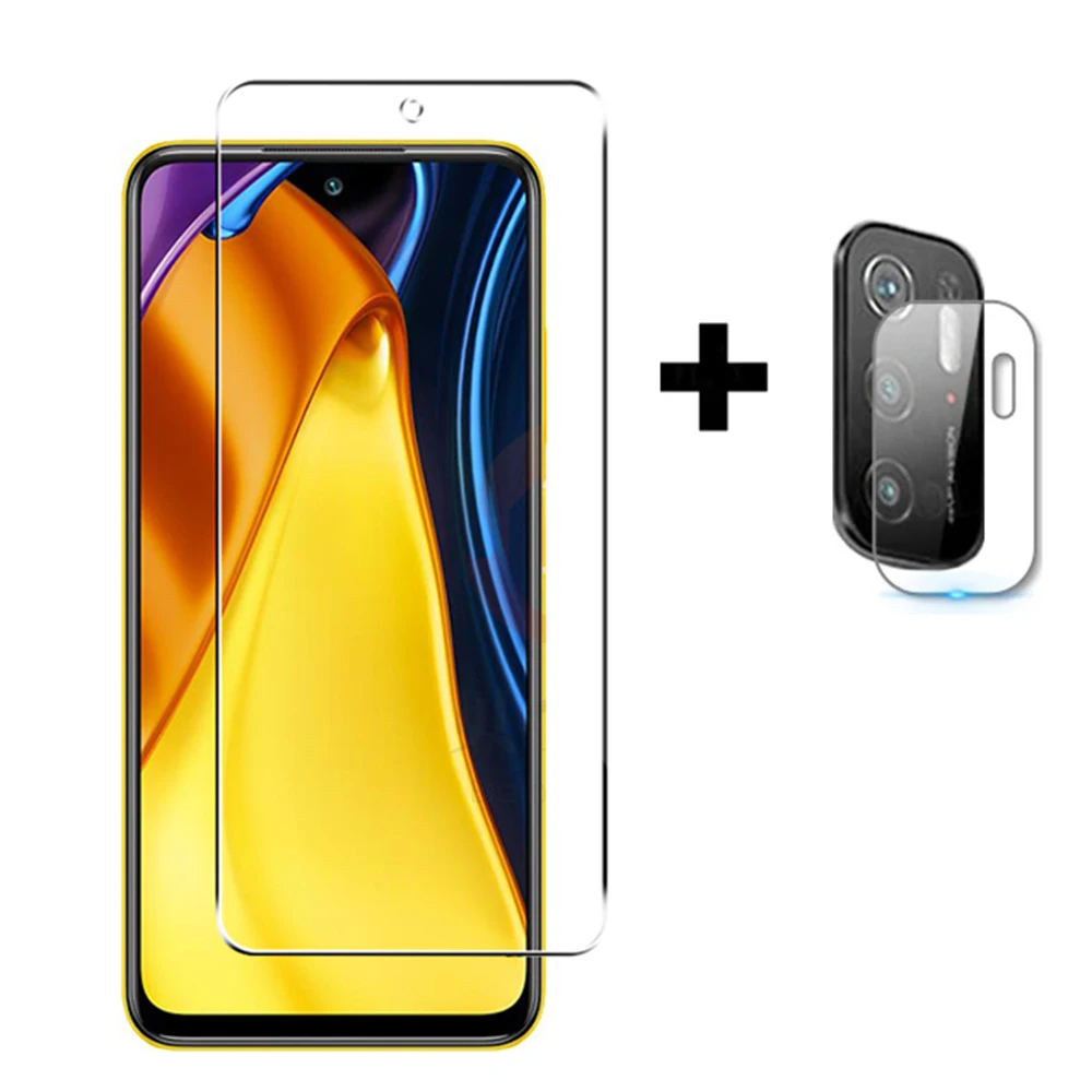 4in1 Protection Glass For Xiaomi Poco M3 X3 Pro F3 Screen Protector Camera Lens Tempered glass on Poco M3 Pro X3 NFC F3 Glass mobile screen guard Screen Protectors