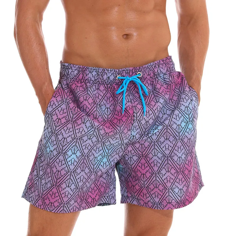 Бренд DATIFER, летние мужские пляжные шорты, быстросохнущие пляжные шорты для мужчин, Шорты для плавания, отдыха, спорта, бега, серфинга - Цвет: Diamond