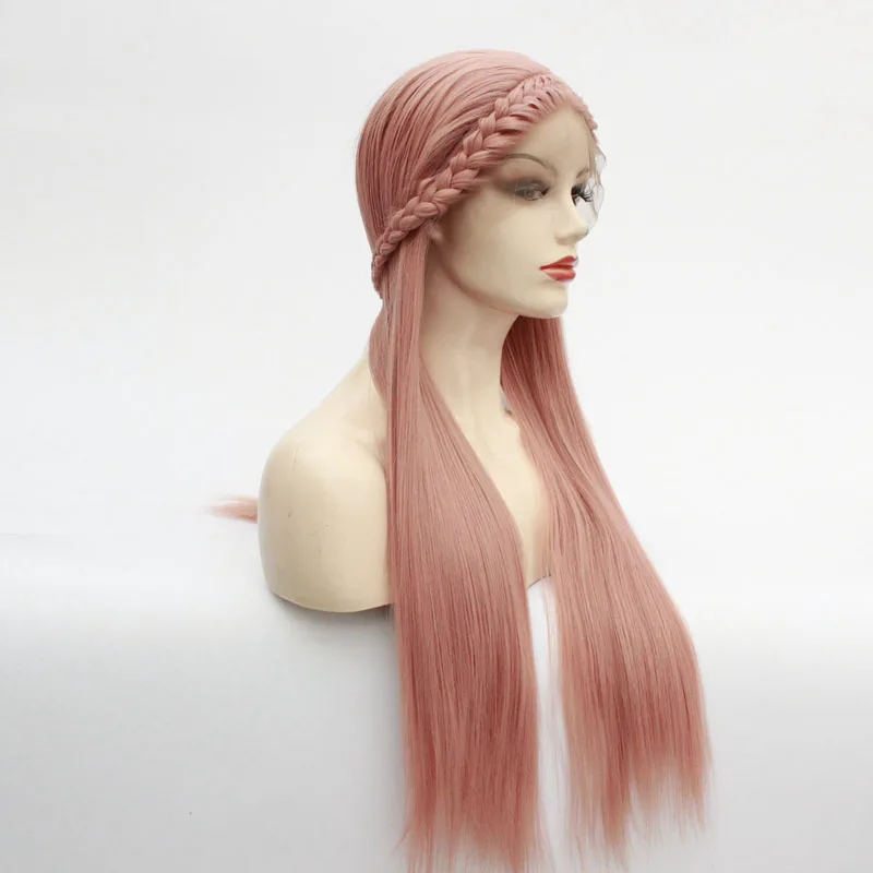 Парики из искусственных волос без шапочки-основы Волнистые черный парик из натуральных волос вечерние парики - Цвет: Pink