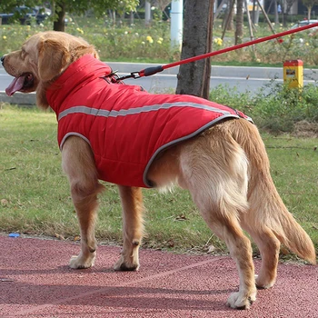 

Dog Clothes for Large Dogs Winter New Warm Pet Jackets Padded Fleece Pet Coat Safety Reflective Design Dog Clothing