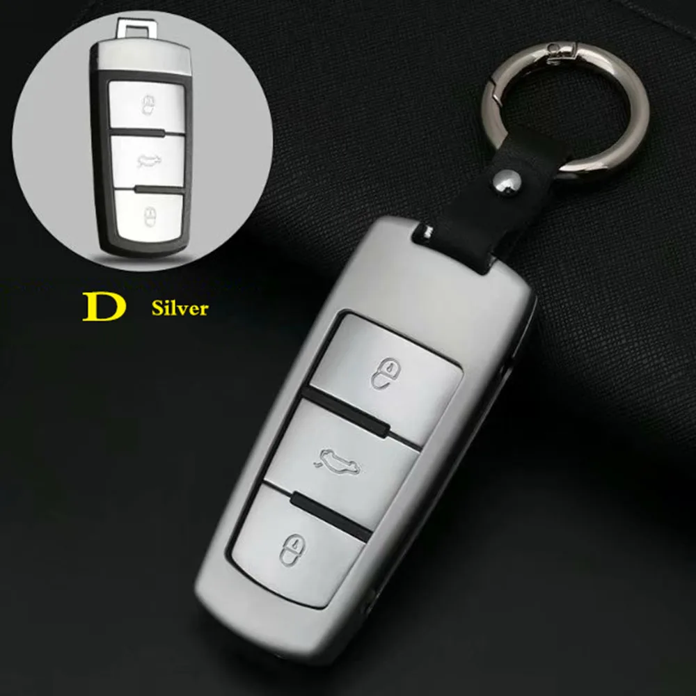 For VW Passat CC Jetta MK5 MK6 Golf 6 7 polo Touareg Tiguan Sharan Scirocco EOS Sagitar Lang Yi Bora Lingdu car Key Cover case - Название цвета: D Silver