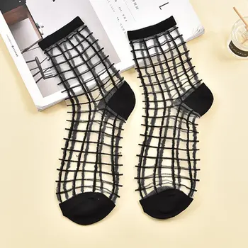 

Fashions Super Thin Crystal Silk Middle Socks Socks Breathable Fashion Casual Comfortable Middle Socks 2018 waresale