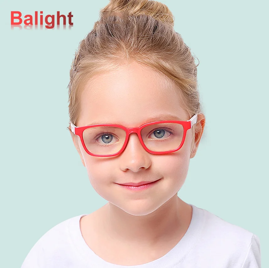 Children Glasses Blue-blocking Silicone Pink Frame Glasses Kids Eyeglasses 