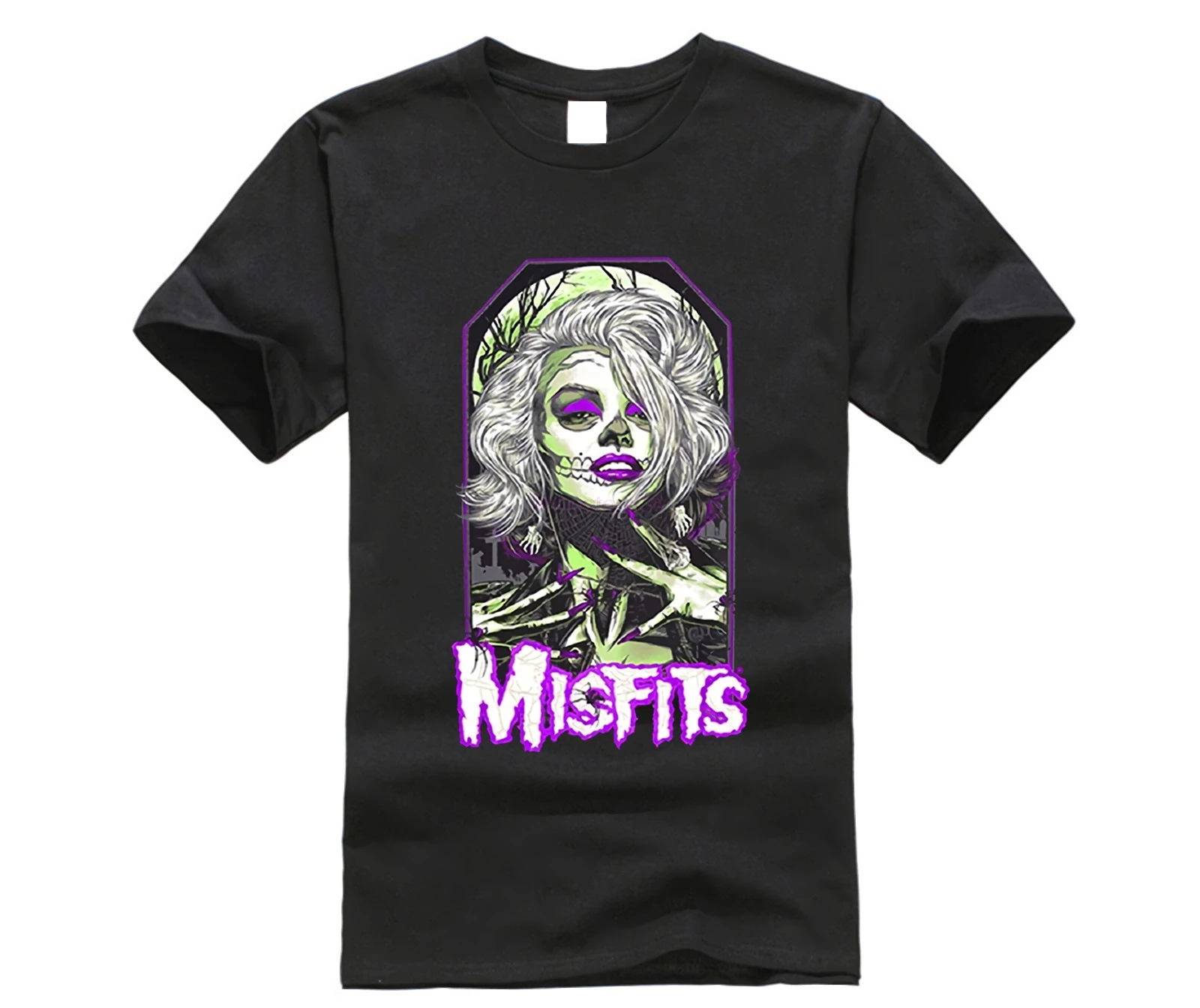 Мужская футболка Misfits Оригинальная с скелетом и черепом черная забавная новинка |