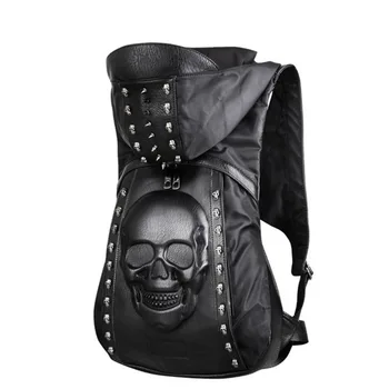 

Gothic Halloween Skull Steampunk Riveting Design Backpack Hip Hop Hat Backpack