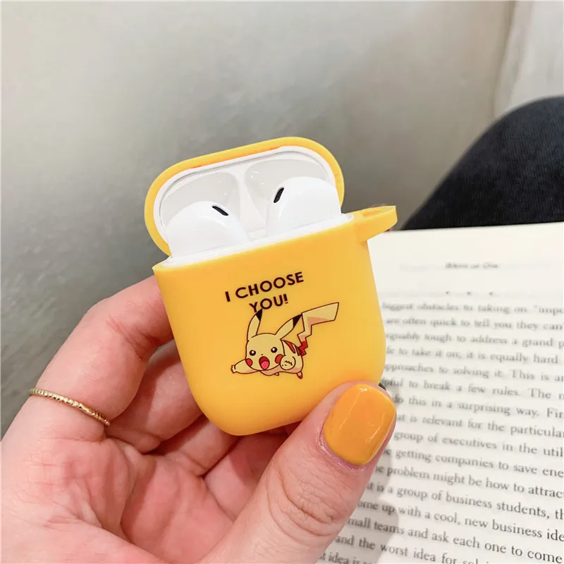 Pokemons Pikachue беспроводные bluetooth наушники чехол для Apple AirPods силиконовые наушники Чехлы для Airpods 2 защитный чехол