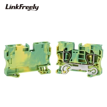 

ST-10PE 5pcs Plug-in Type Spring Electrical Ground Wire Terminantor Terminal Block Connectors Din Rail for Wiring Connection
