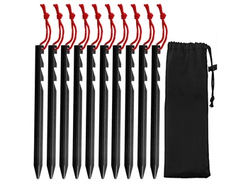 10 Pcs Ultralight Heavy Duty Aluminum Alloy Tent Stakes 9