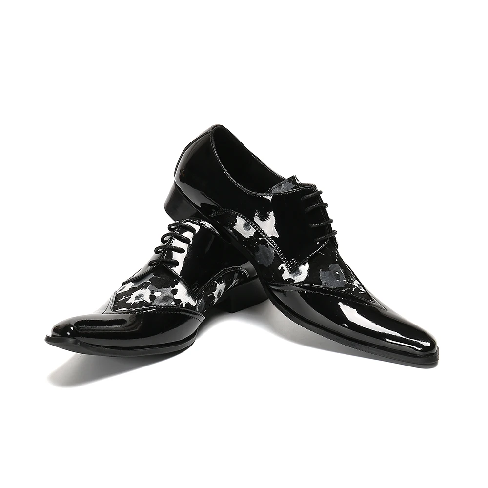 

2020 New Italian Formal Men Dress Shoes Wedding Black Genuine Leather Men Oxford Shoes Lace Up Office Business Derby Shoes