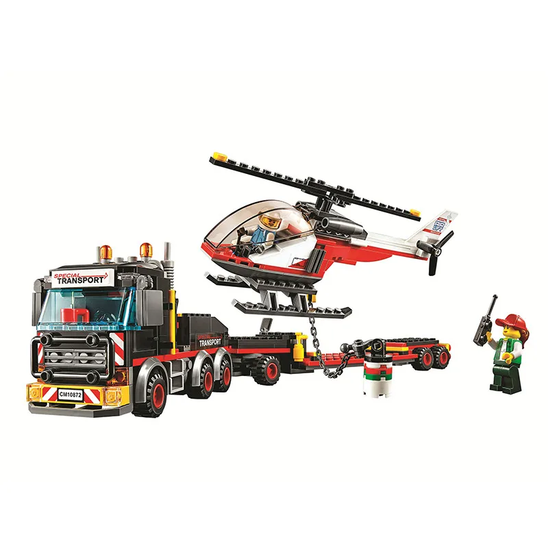 lego truck helicopter trailer
