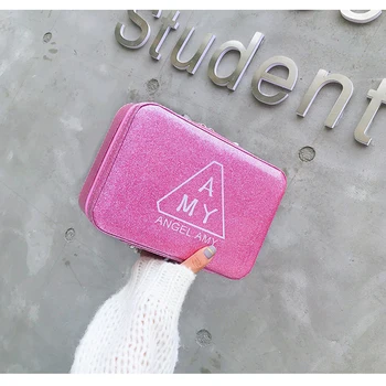 

Cosmetic Bags Small Portable Korean Simple Cute Girl Heart Large Capacity Storage Box Cosmetic Case Portable Square Bags