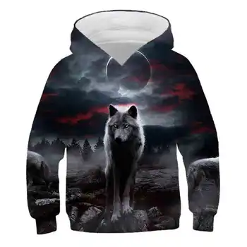 

2020 New wolf hoodies boys girls hoodie autumn and Winter hip hop hoodies Tops Casual Brand 3D wolf children Hoodie Sweatshirt