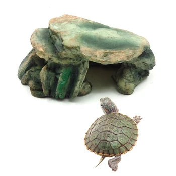 

Fish Hiding Cave Resin Aquarium Fish Tank Landscape Turtle Reptile Lizard Basking Hide Habitat Decoration Ornament