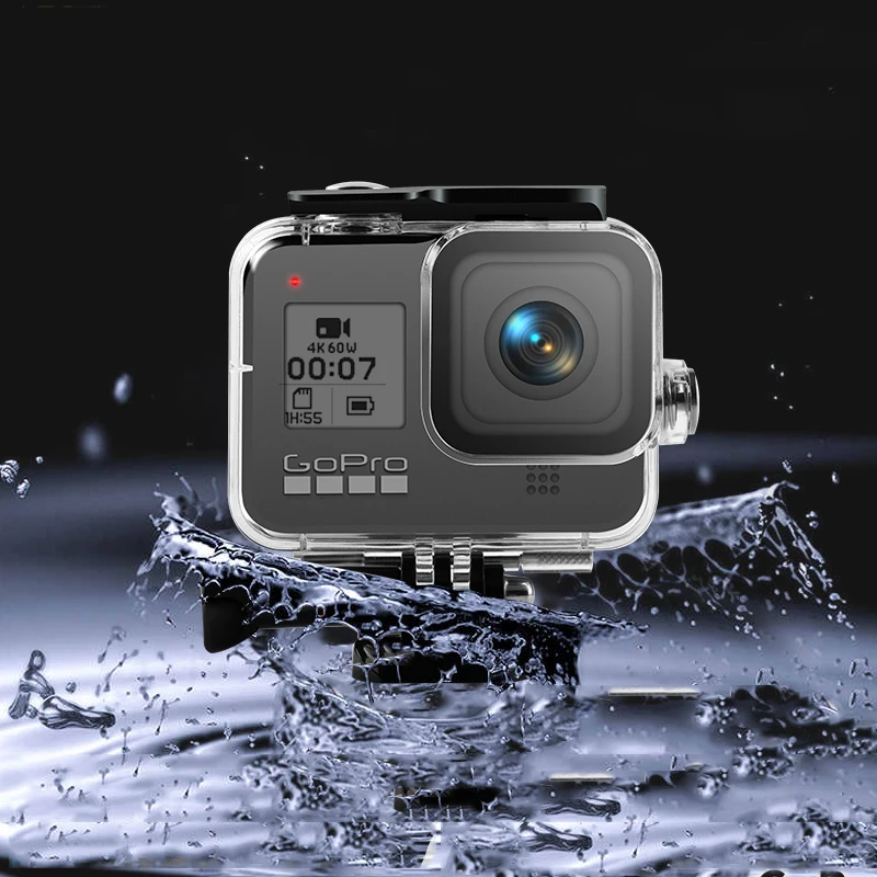 Подводный водонепроницаемый чехол для GoPro Hero 8, Черный Защитный чехол для камеры, аксессуары для дайвинга и плавания