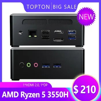 

Topton Powerful Mini PC AMD Ryzen 5 3550H 4 cores 8 threads 3.7GHz Mini Computer Windows 10 64-bit HDMI 2.0 DP 4K@60Hz Display