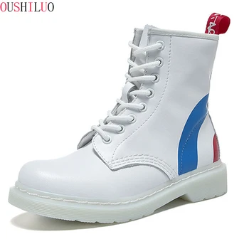 

Women Boots Genuine Leather Ankle Martens Boots for Women Casual Dr. Motorcycle Shoes Warm Fur Winter woman Shoes Zapatos Mujer