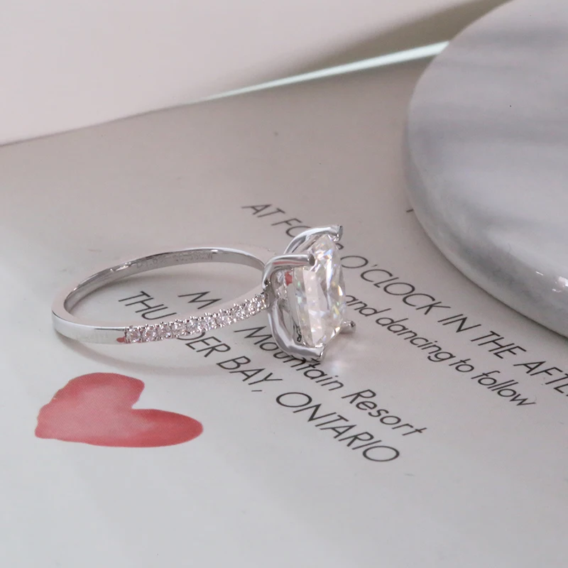 AEAW 1,0 Сияющий граненый обручальное кольцо 14K белое золото муасанит свадебное кольцо/обещающее кольцо/кольцо на головщину