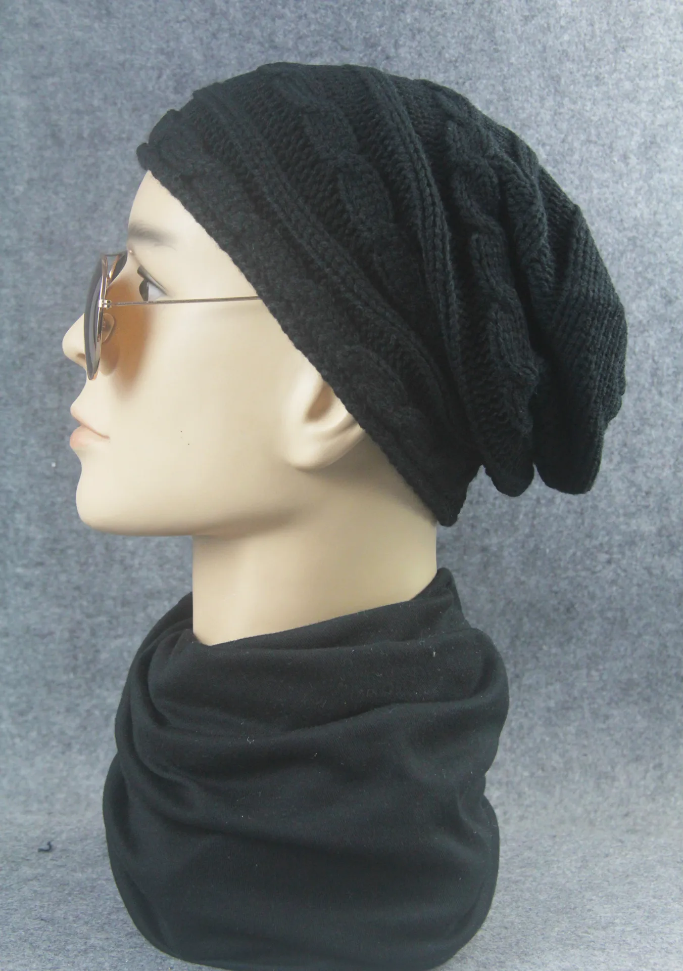 Длинная однотонная вязаная шапка бини теплая шерсть Gorro плетеное зимние шапки для мужчин и женщин досуг хип хоп тренд Двуцветные шапки