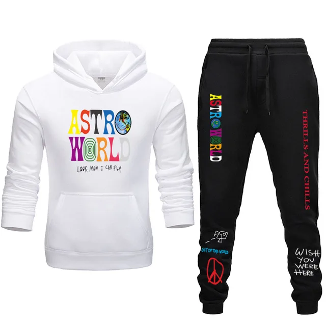 

2020 new personality printed sports suit, trendy, TRAVIS SCOTT ASTROWORLD printing