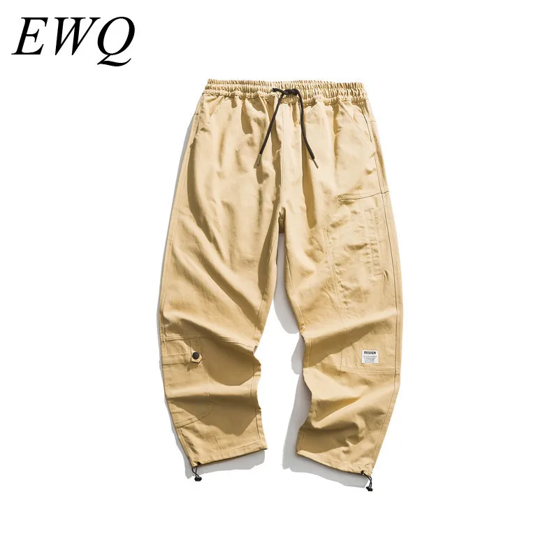 

EWQ / men's wear can ship 2020 Directly Cuffless Trousers Solid Color all-match adjustable bottoms Overalls for Male 9Y804
