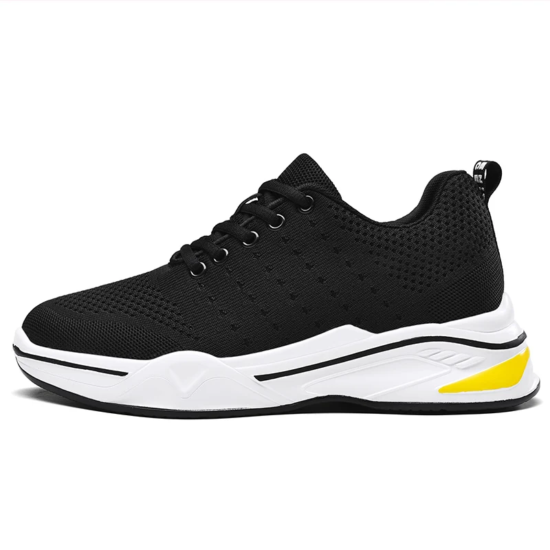 Черный Shoes Men Sneakers Invisible Height Increased Insoles 8CM High Heels Men Increase Shoes Hidden Wedge Heel Elevator Shoes - Цвет: Черный