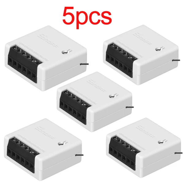 Sonoff mini 5pcs 1/2/3/5/6/8/10 шт. Sonoff мини Two Way интеллигентая(ый) Wi-Fi для переключателя «сделай сам» Умный дом автоматизации Дистанционное Управление переключатели работать с Alexa - Комплект: Sonoff mini 5pcs
