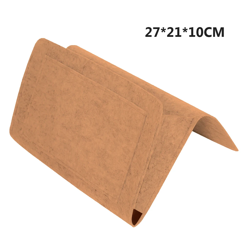 Khaki 1 Прикроватный подвесной органайзер для хранения, кровать, сумка для хранения, карман, войлок, в общежитии, книга, журнал, ТВ, пульт дистанционного управления, Caddy, двухъярусный держатель для стола, дивана - Цвет: Khaki 1