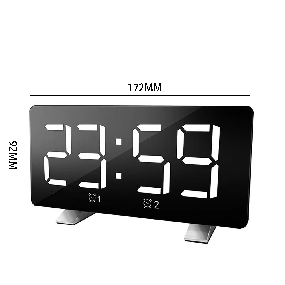 FM Radios Rectangle With Light Time Memory Decoration Digital Desktop Home LED Display Music Therapy Bedroom Alarm Clock Wake Up
