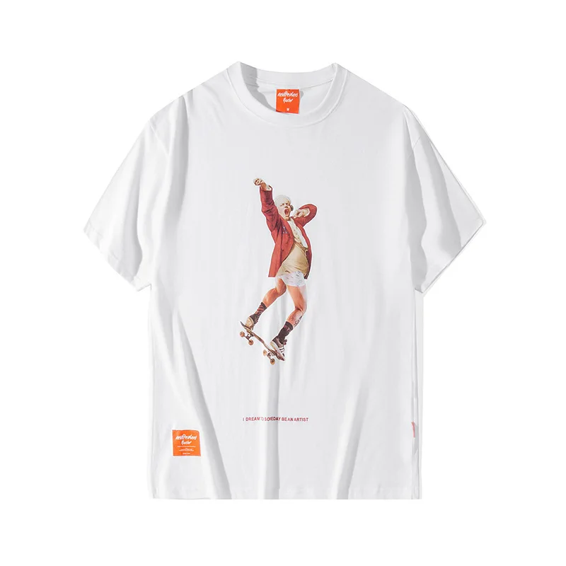 

Lawfoo Men'S Wear Spring And Summer New Style Popular Brand Street Skateboard Juvenile Printed Men's Cool Short Sleeve T-sh