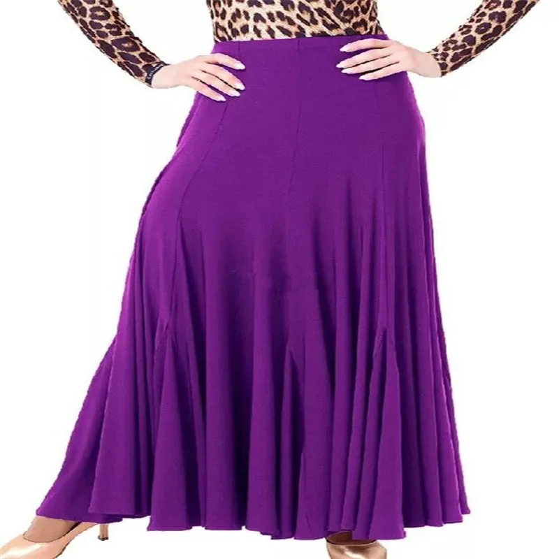 Black/red/blue/purple 4 colors flamenco skirts ballroom dance skirts women's ballroom standard waltz tango dance skirt