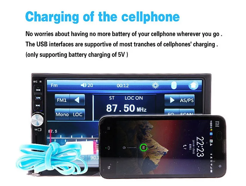 2 din Автомобильный Радио Bluetooth мультимедийный плеер HD " Авторадио 2din сенсорный экран Авто аудио стерео MP5 USB TF FM камера 7018B