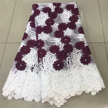

Latest African Cotton Lace Fabric 2019 High Quality Nigerian French Pure Cotton Embroidery Swiss voile Lace Fabrics 5Yards