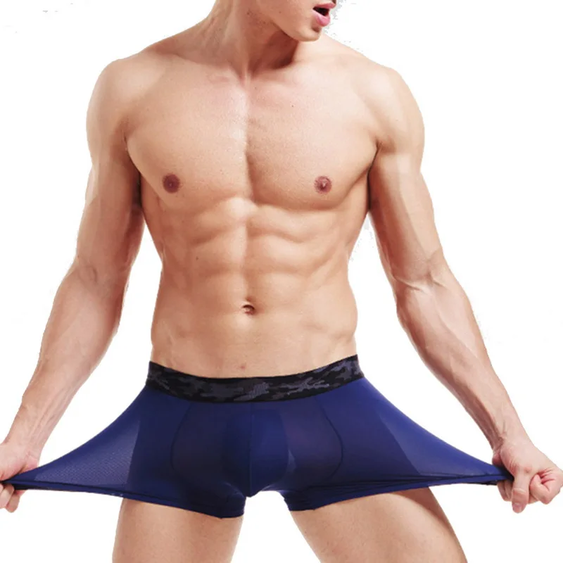 Ice Silk Underwear Men Boxers Men's Panties Summer One Piece Breathable Transparent Boxers Soft Men Underpants Boxer Para Hombre