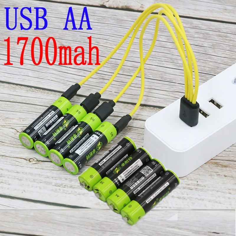 8 шт. литий полимерные аккумуляторные батарейки ZNTER 1 5 МВт/ч 1700 в USB|li-ion battery|battery aznter