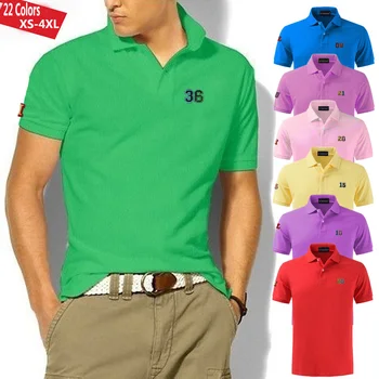 

High Quality 2020 New Short Sleeve Mens Polos Shirts 100% Cotton Casual Polos Homme Fashion Summer Lapel Male Tops XS-4XL