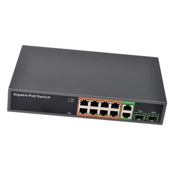 

PSE1008GSR 10/100/1000 Mbps POE Switch 8 Port Poe + 2 Uplink + 2SFP 150W Power Supply PoE Network Switch(EU Plug)