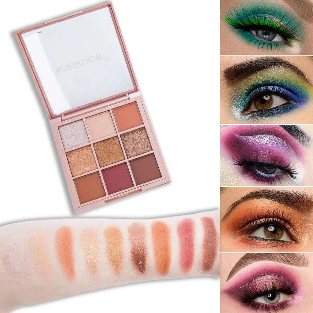 Waterproof lasting and not blooming Eyeshadow Eye Makeup Accessories Pearl Shimmer Eyeshadow Tray Smokey Makeup Eye shadow