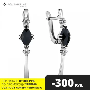 

AQUAMARINE earrings with artificial vstavkmi, cubic zirconia, silver 925