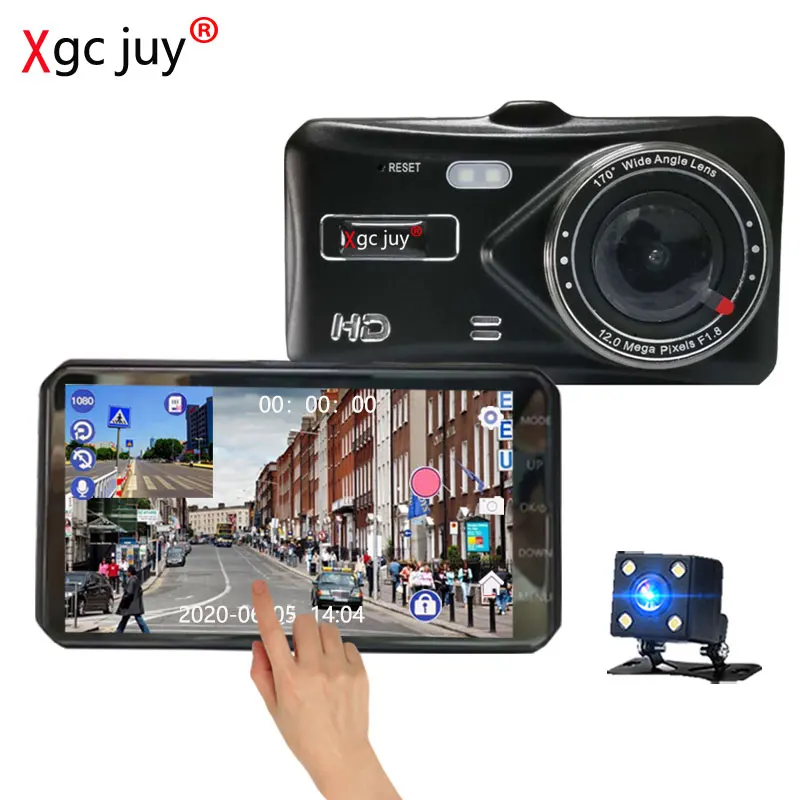 Видеорегистратор Xgc juy 1080P 4 дюйма с двумя объективами|Видеорегистраторы| |