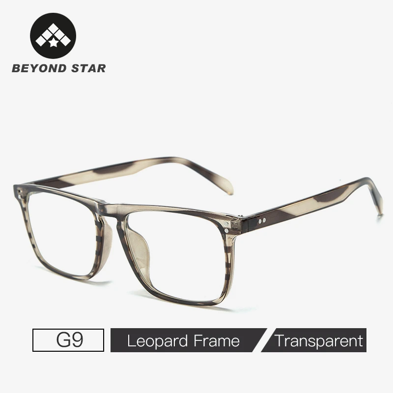 G9 Transparent BEYONDSTAR Железный человек Tony Stark Квадратные Солнцезащитные очки для мужчин стиль Леопард прозрачные линзы солнцезащитные очки для женщин люксовый бренд G808 - Цвет линз: G9 Transparent