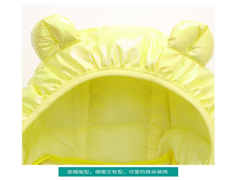 2021 Autumn Winter Hooded Children's Down Jackets for Baby Boys Girls Solid Thick Fleece Warm Kids Top Coats Outerwear Clothes