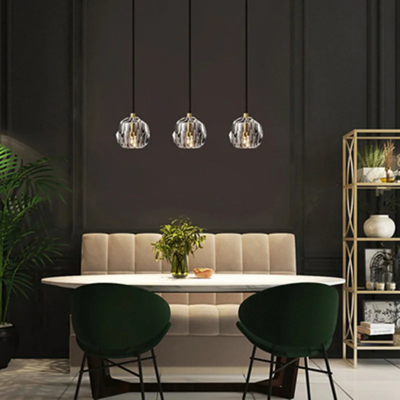 Modern Luxury K9 Crystal Pendant Lights Led Nordic Gold Hanging Lamp for Living Room Kitchen Light Fixtures Luminaire Home Decor